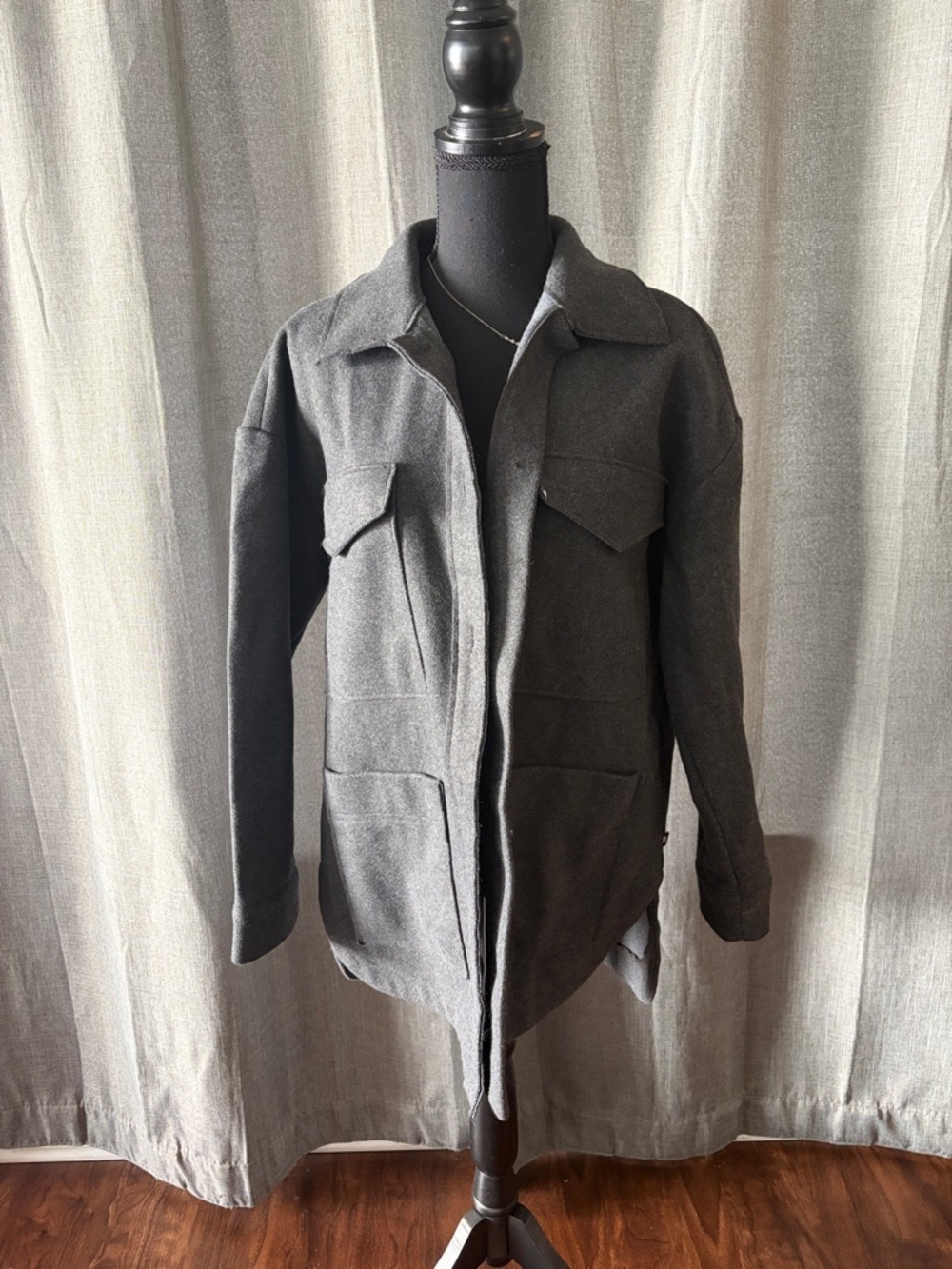 Banana Republic Dark Gray Hooded Shacket